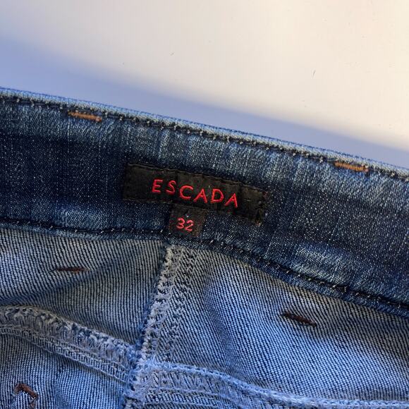 Escada Womens 32 (27 US) Straight Leg Low Rise 31” Stretch Jeans - Picture 8 of 11
